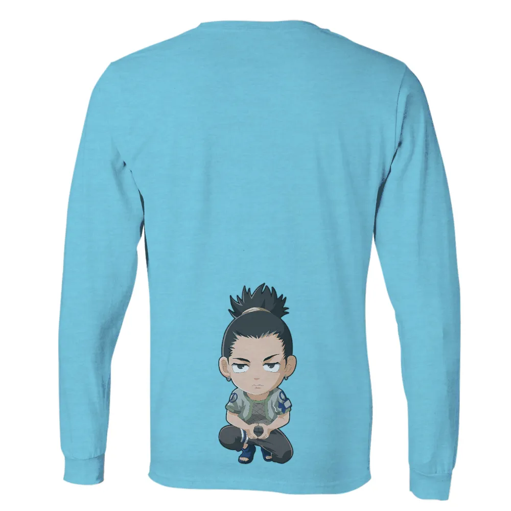 Shikamaru Chibi T-Shirt Printing - Anime Minimalist Design|roblox t shirt ninja black