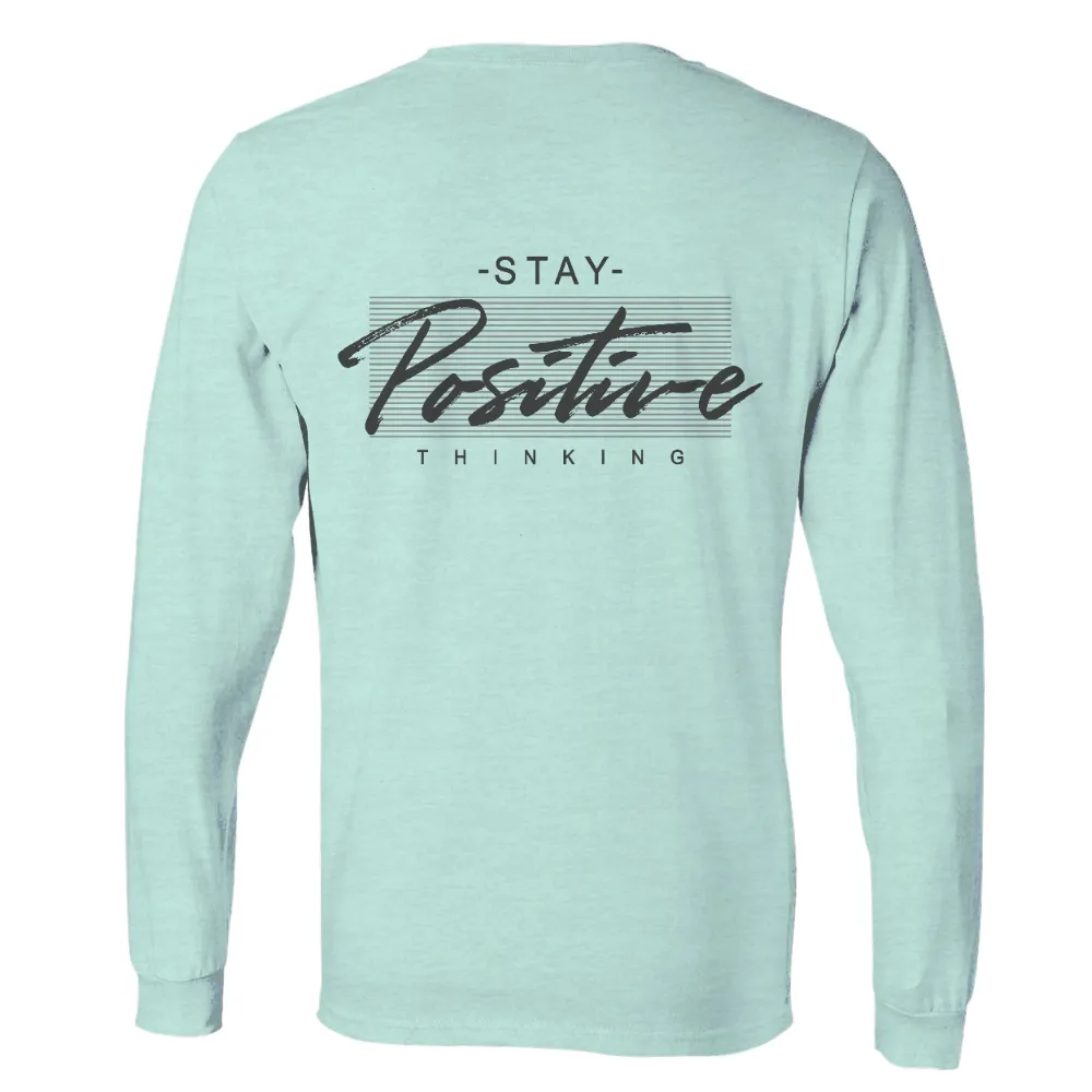 Shirts Graphic Tees: Stay Positive Thinking - Uplifting Design|typography tshirt design