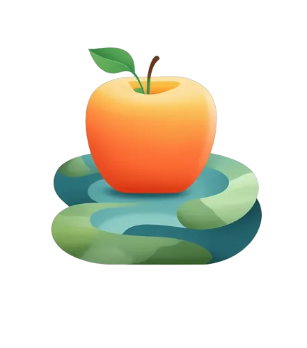 Apple Design with Gradient and Abstract Waves