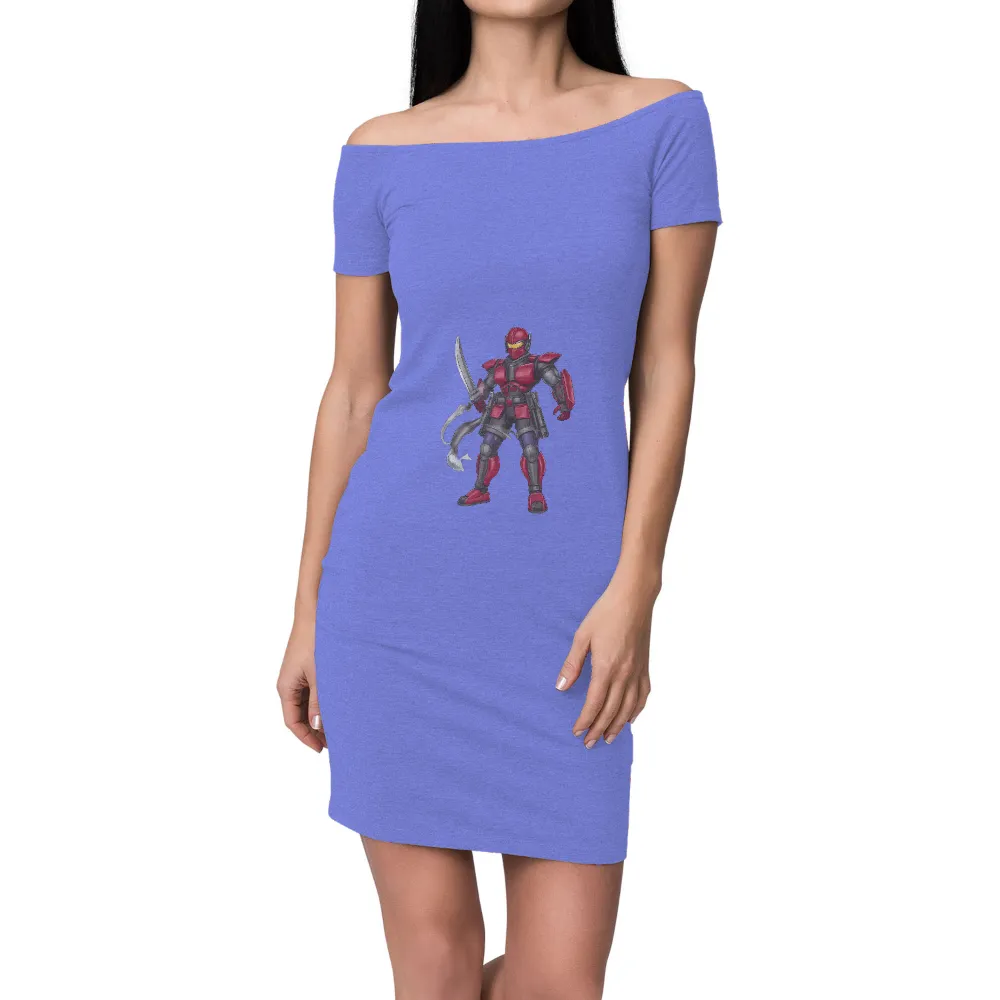 Shirts Graphic Tees: Futuristic Warrior in Red Armor|biggie future police officer shirt