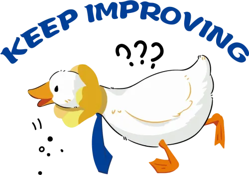 Graphic Tees: Keep Improving - Quack's Journey