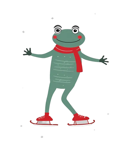 Tee Shirts Printed: Freddie the Ice Skating Frog