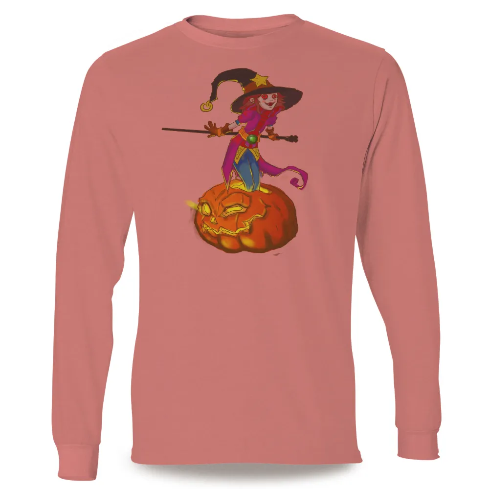 Graphic Tees: Enchanted Witch on a Glowing Pumpkin|halloween 2022 shirt