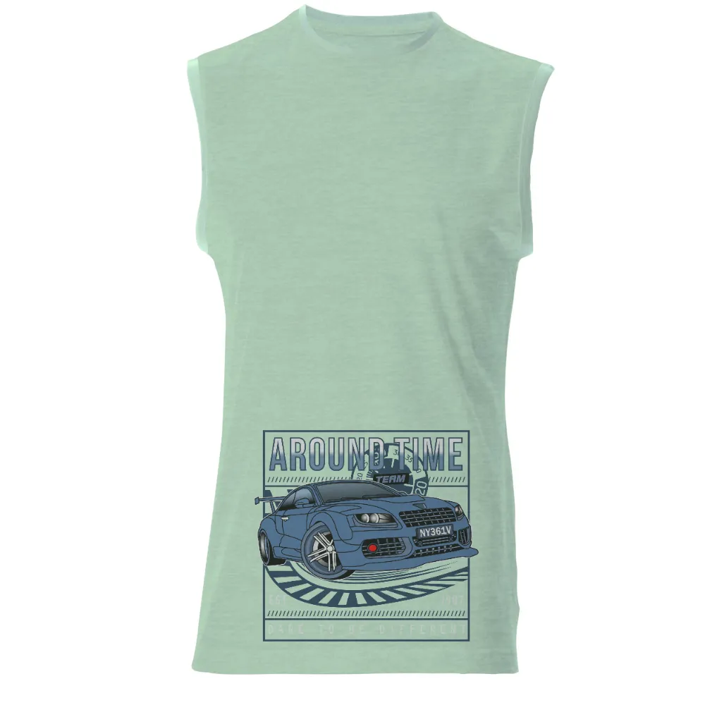 T-Shirts Custom: Around Time Team - Sports Car Racing Spirit|bleached racing shirts