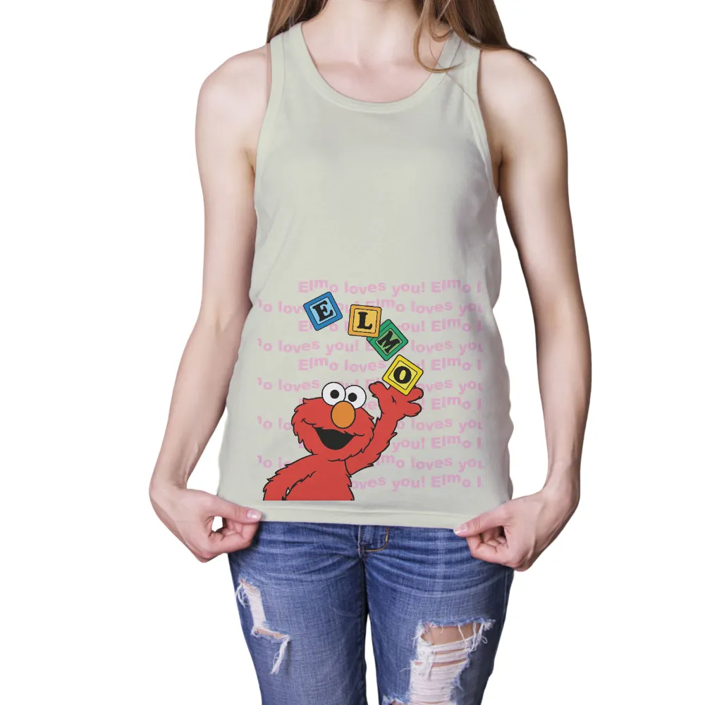 Custom T-Shirt Printing: Elmo Loves You! - Sesame Street Inspired Design|men i love hot moms shirt