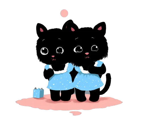 Shirts Graphic Tees: Adorable Kittens in Blue Dresses