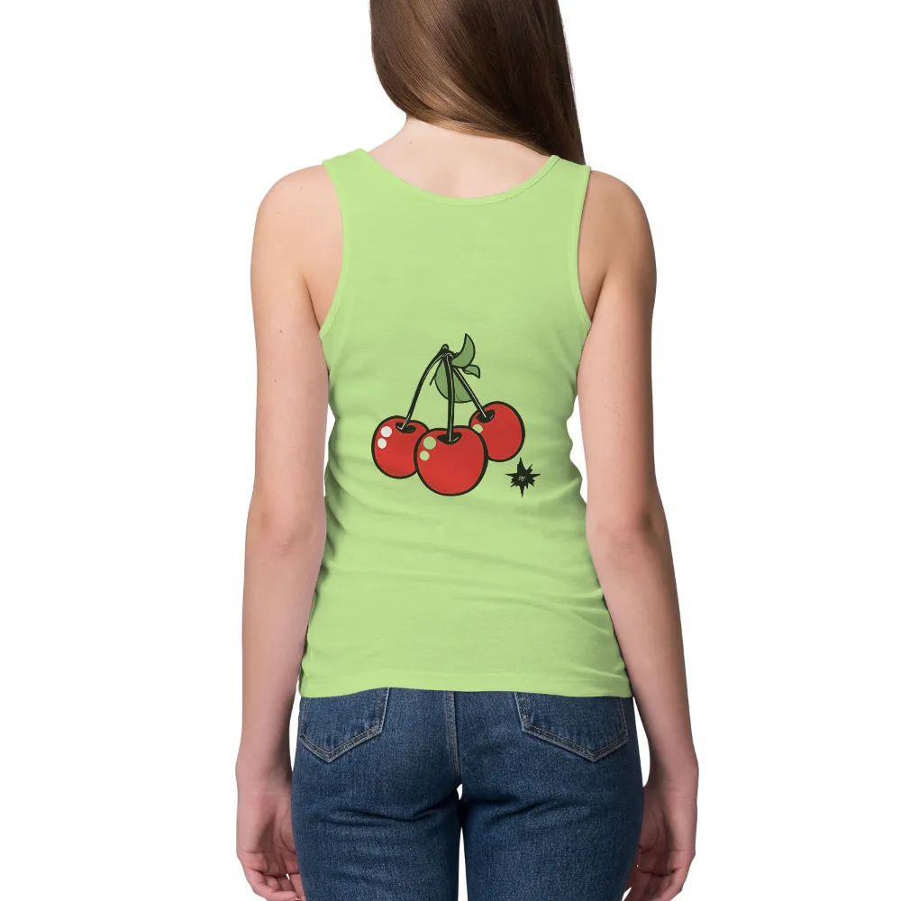 Cherries Graphic Tees: Fresh and Joyful Minimalist Design|milano calou vibrant summer shirt