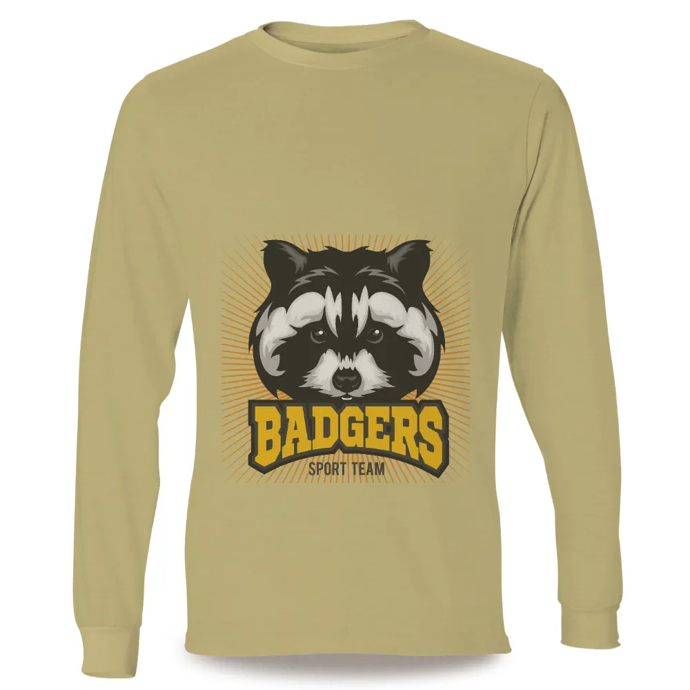 Customized Tee Shirts: Bold Badgers Mascot for Your Team|long sleeve summer sun protection