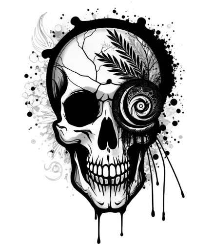 Graphic Tees: Skull Vortex - Artistic Designs in Pop Culture and Cyberpunk