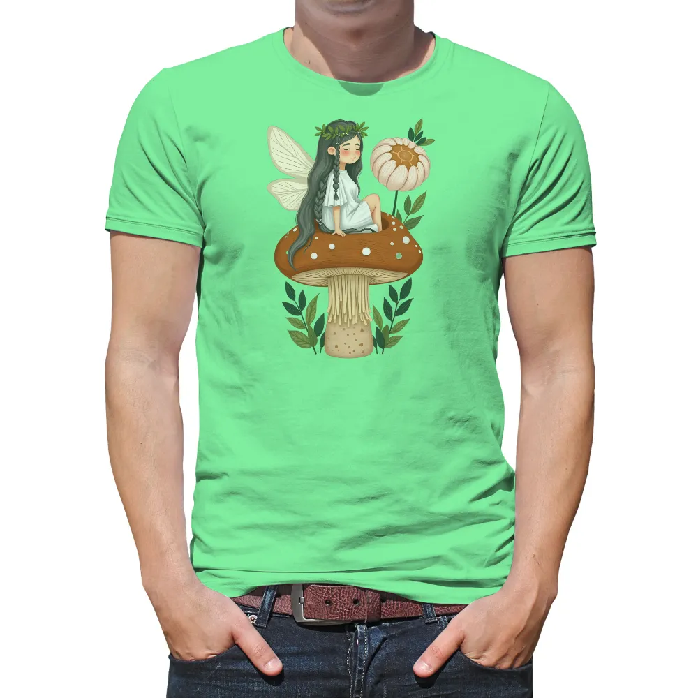 Tee Shirt Printing: Enchanted Fairy on a Mushroom - Nature Harmony|fairy tales alexa demie shirt