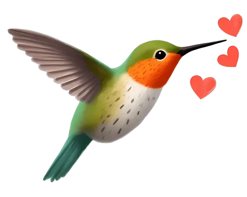 Tee Shirts Printed: Hummingbird Love - Whimsical Nature Design