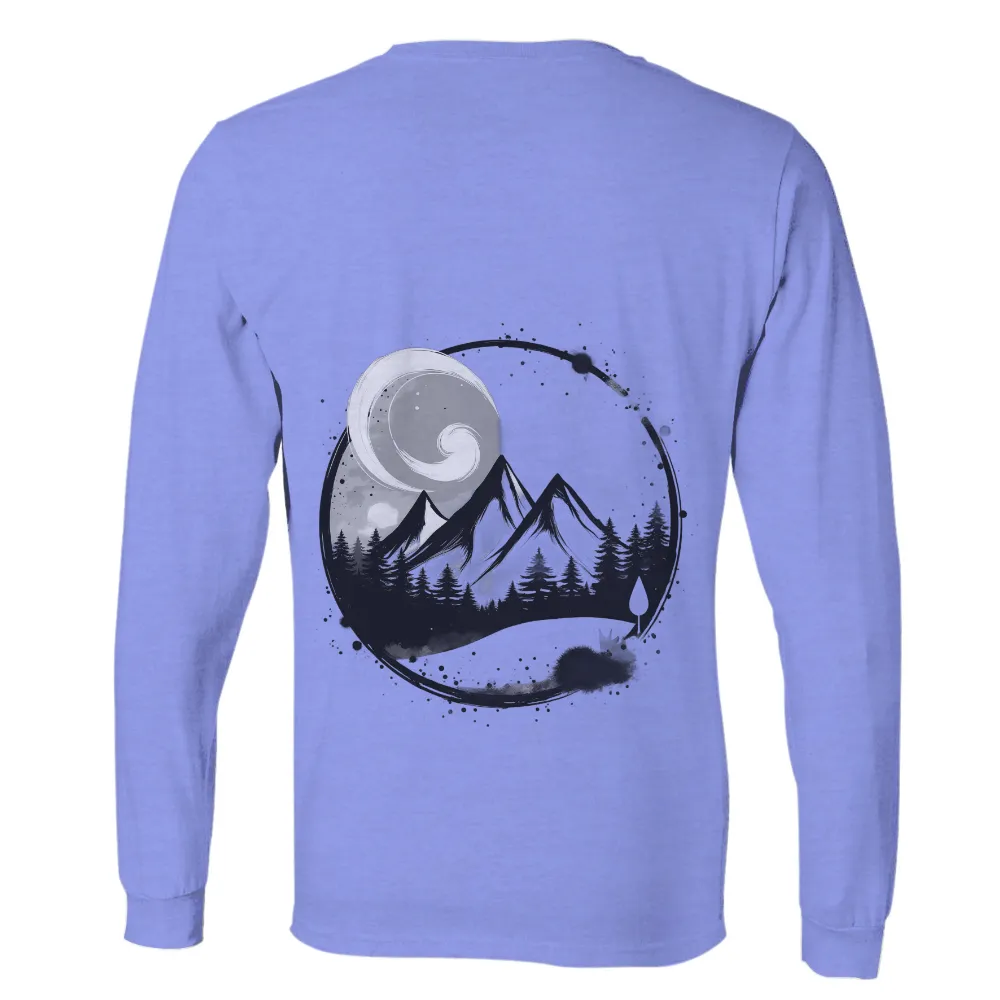 Tee Shirt Printing: Celestial Harmony - Moon, Mountains, and Fox|miller lite moon vintage wash tee