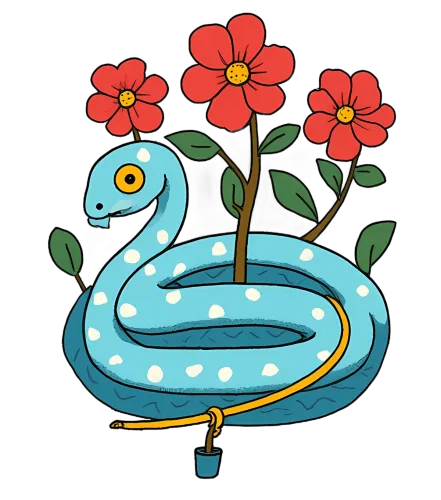 Graphic Tees: Harmony in Nature - Snake and Flowers