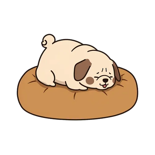 Customized Tee Shirts: Chubby Dog on Pillow - Adorable and Comfortable Design