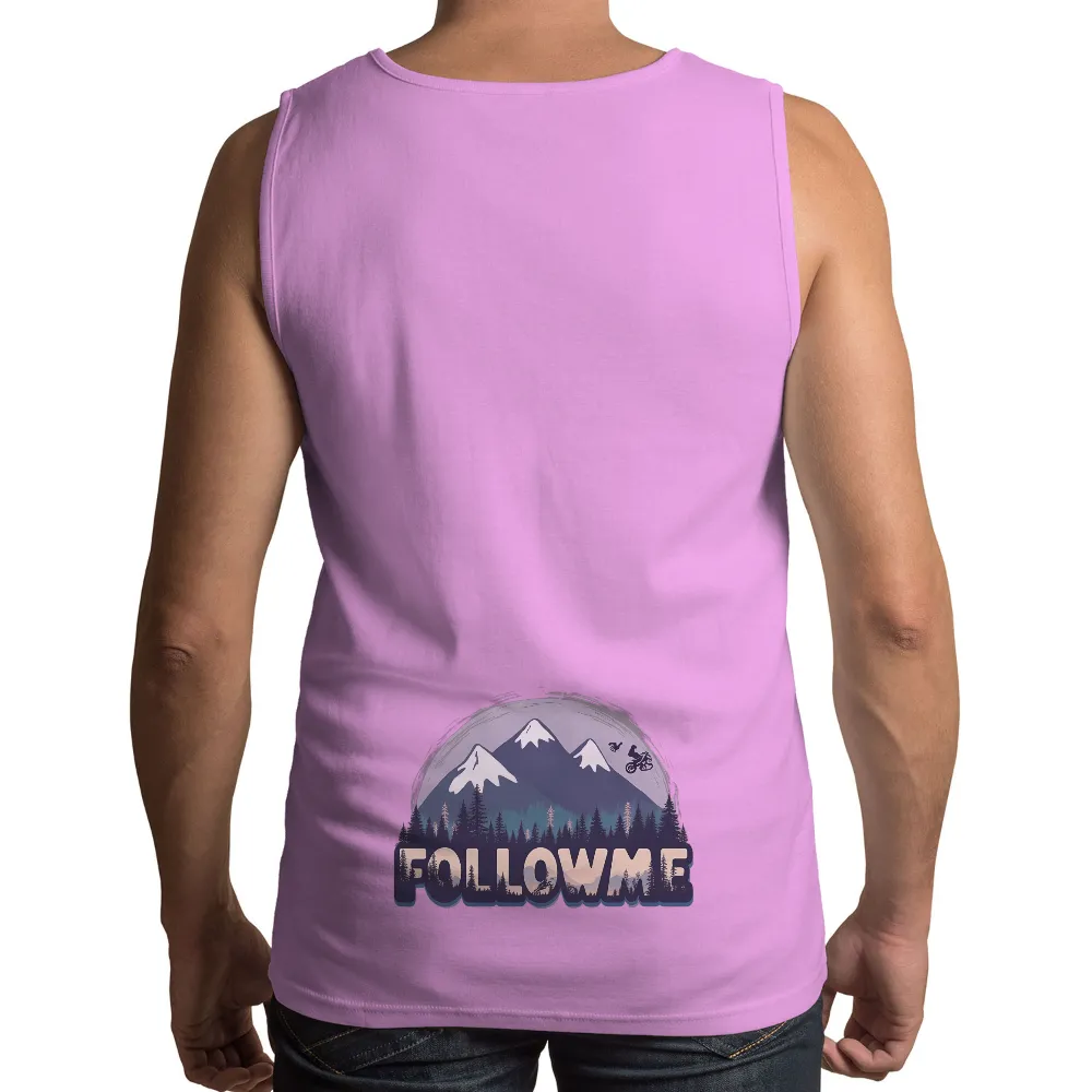 TShirt Printing: Follow Me - Adventure Awaits| Dense forest with tall trees