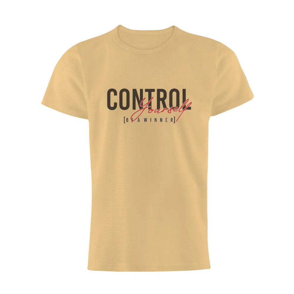 Graphic Tees: Control Yourself Be A Winner - Self-Control & Determination|typography tshirt design