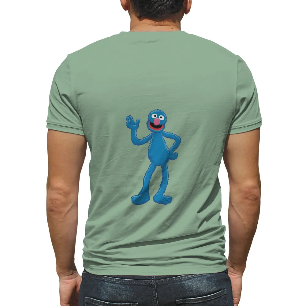 TShirt Printing: Grover from Sesame Street - Cheerful Blue Monster|happy crimus it's chrismun