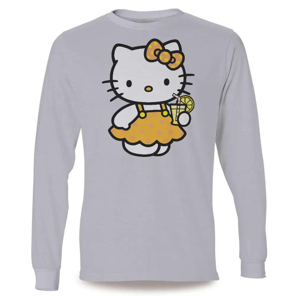 Custom Tee Shirts: Kitty's Refreshing Lemonade Moment|aloha summer shirt