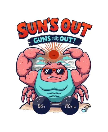 Customized Tee Shirts: Sun's Out, Guns Out! - Beach Fitness Fun