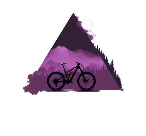 TShirt Design: Mountain Biking Adventure Under the Moon