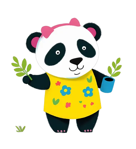 T-Shirts Pattern: Blossom the Panda - Nature's Joy