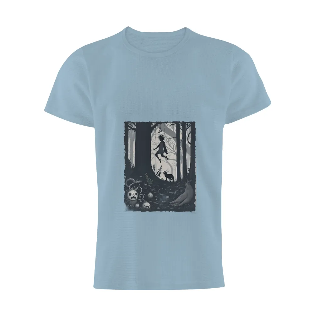 TShirt Printing: Enigmatic Guardian in the Eerie Forest|t shirt time red deer