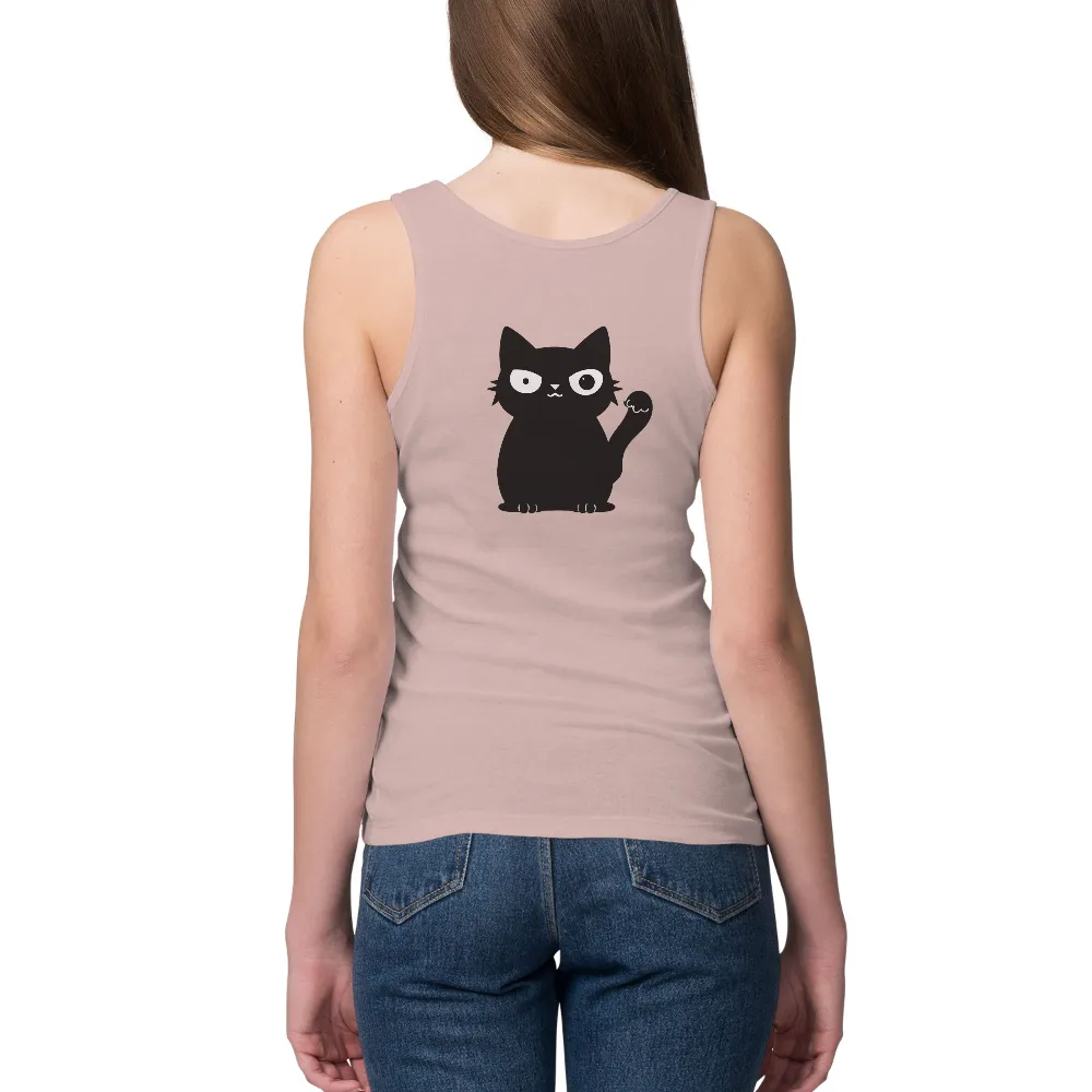 Custom Tee Shirts: Quirky Black Cat Design|black cat tshirt