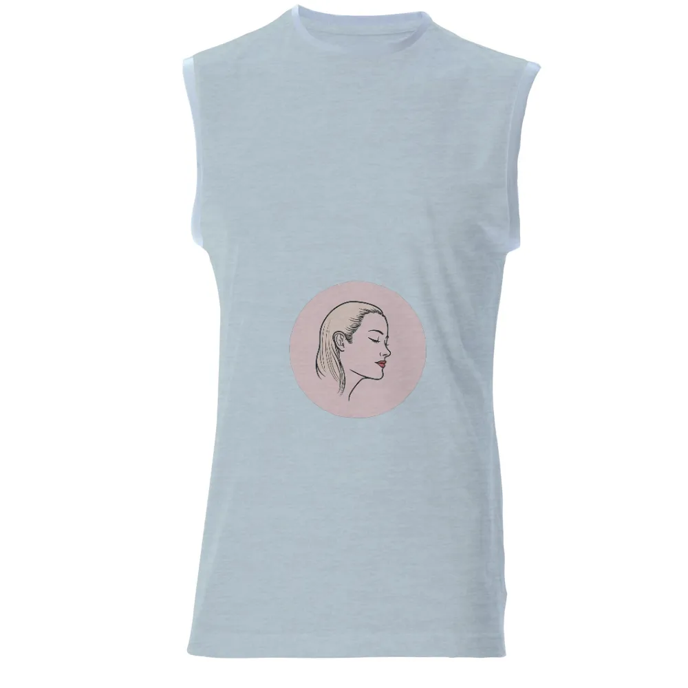 Tee Shirt Printing: Vintage Elegance - Serene Profile in Soft Pink|pirates of the caribbean vintage tee