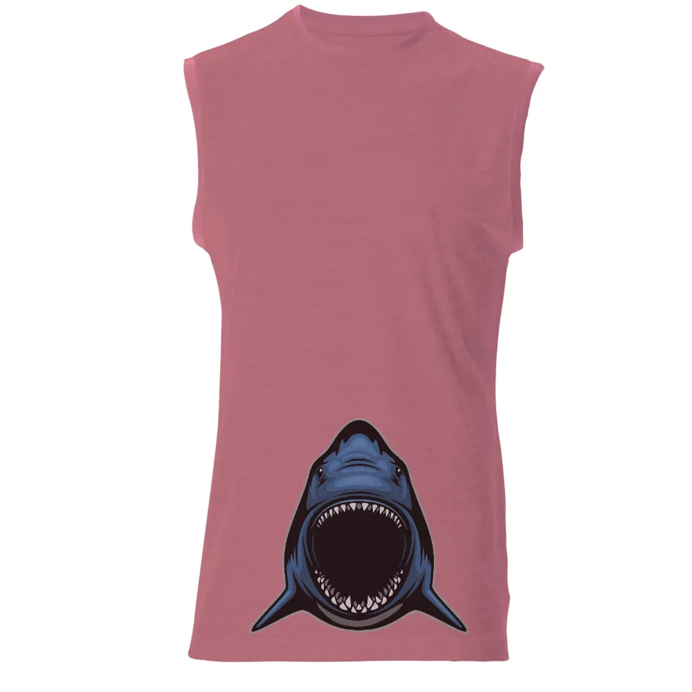 Shirts Graphic Tees: Embrace the Wild Spirit with Leviathan Shark|cartoon with blue shirt