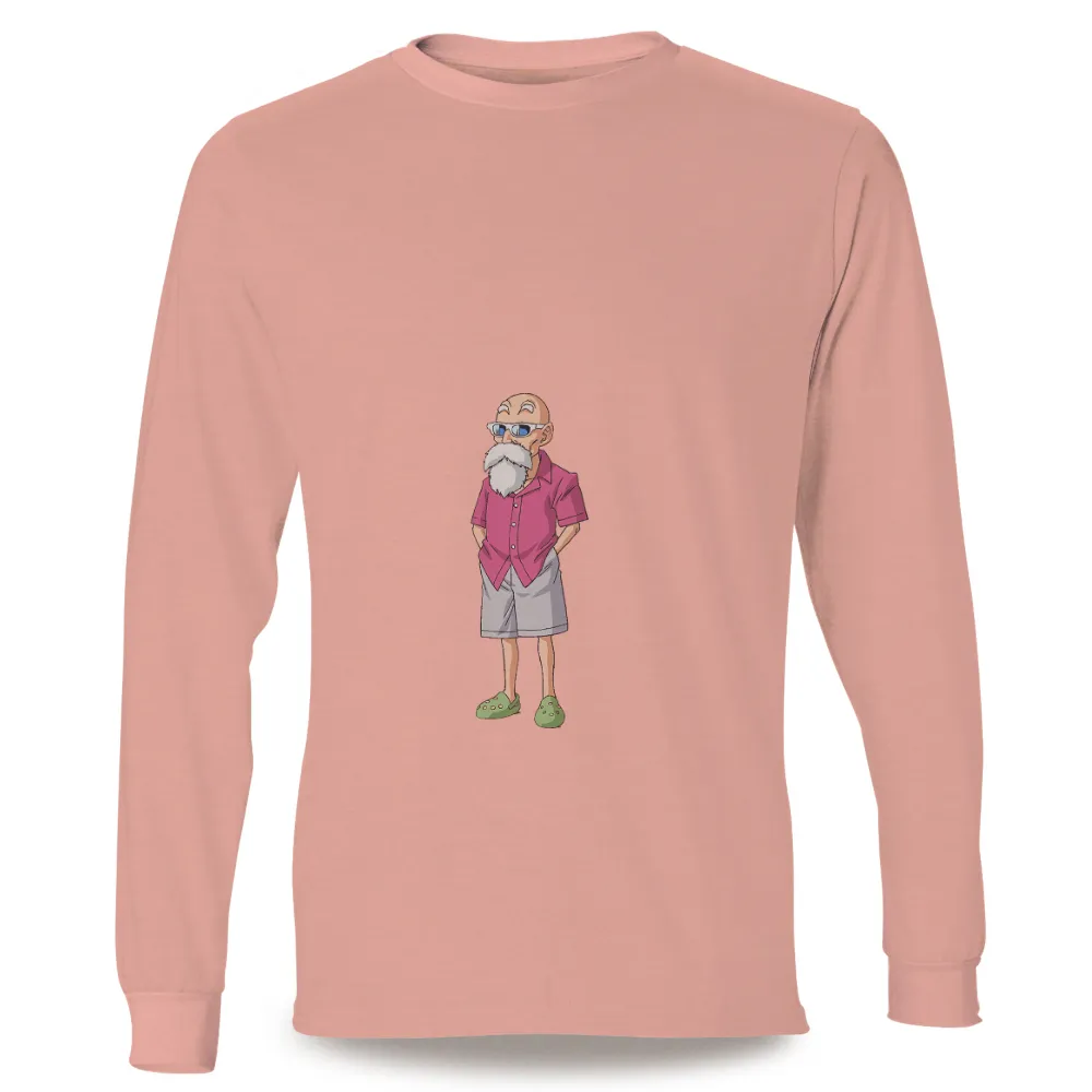 Master Roshi T-Shirt Printing: Wisdom and Strength in Pink and Green|cartoon network t shirt full sleeve