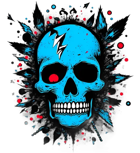 Graphic Tees: Bold Punk Rock Skull Design