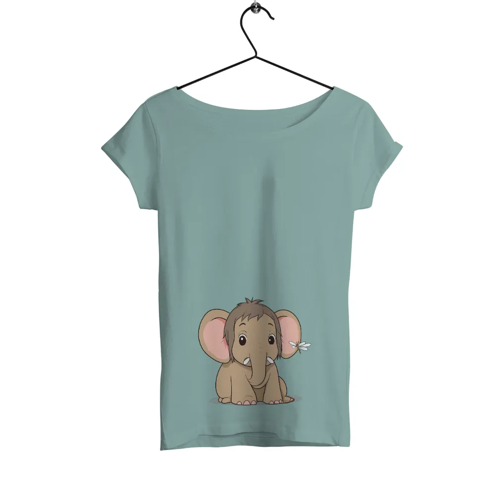 TShirt Design: Whimsical Baby Elephant with Dragonfly|black cute t shirt roblox