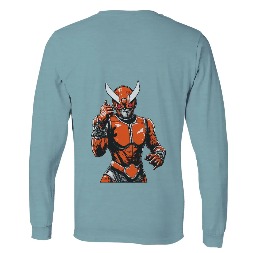 Graphic Tees: Kamen Rider - Iconic Superhero Design| Orange and black superhero costume