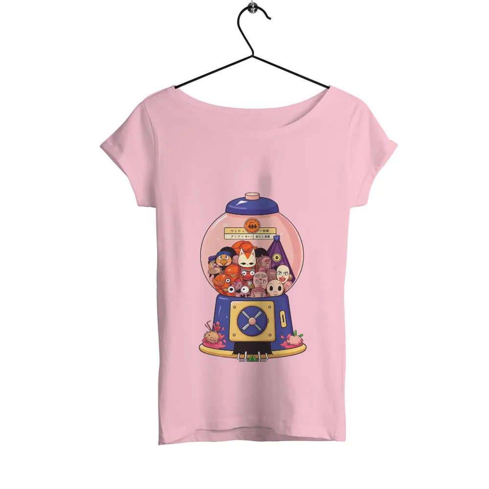 Tee Shirts Printed: Whimsical Gumball Machine with Quirky Characters| quirky characters