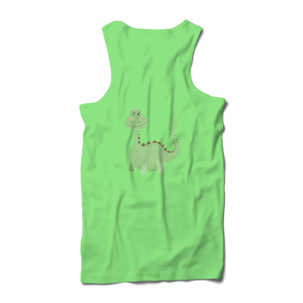 T-Shirts Design: Charming Little Green Dinosaur - Whimsical and Joyful|dinosaur easter shirt