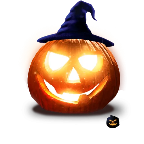 T-Shirts Design: Halloween Pumpkin with Witch Hat