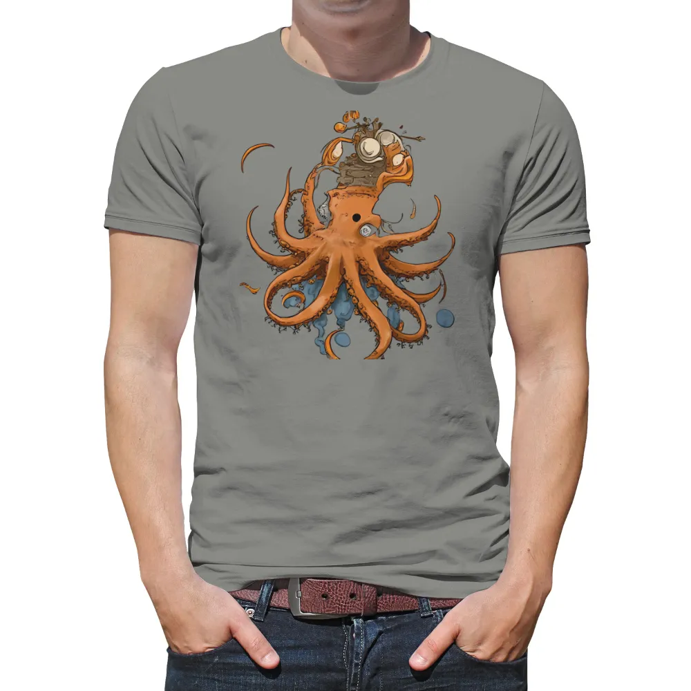 Graphic Tees: Urban Octopus Embracing the City|octopus graffiti