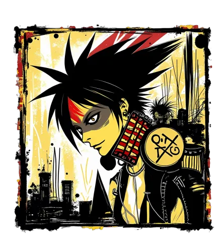 T-Shirts Design: Noodle's Cyberpunk Rebellion