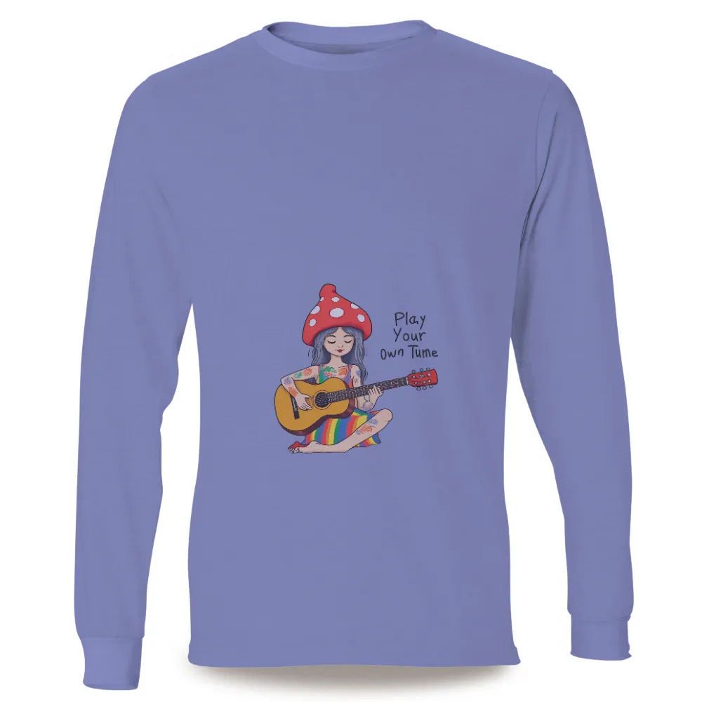 T-Shirts Custom: Play Your Own Tune with Whimsical Mushroom Hat Girl|beer boots and country music shirt