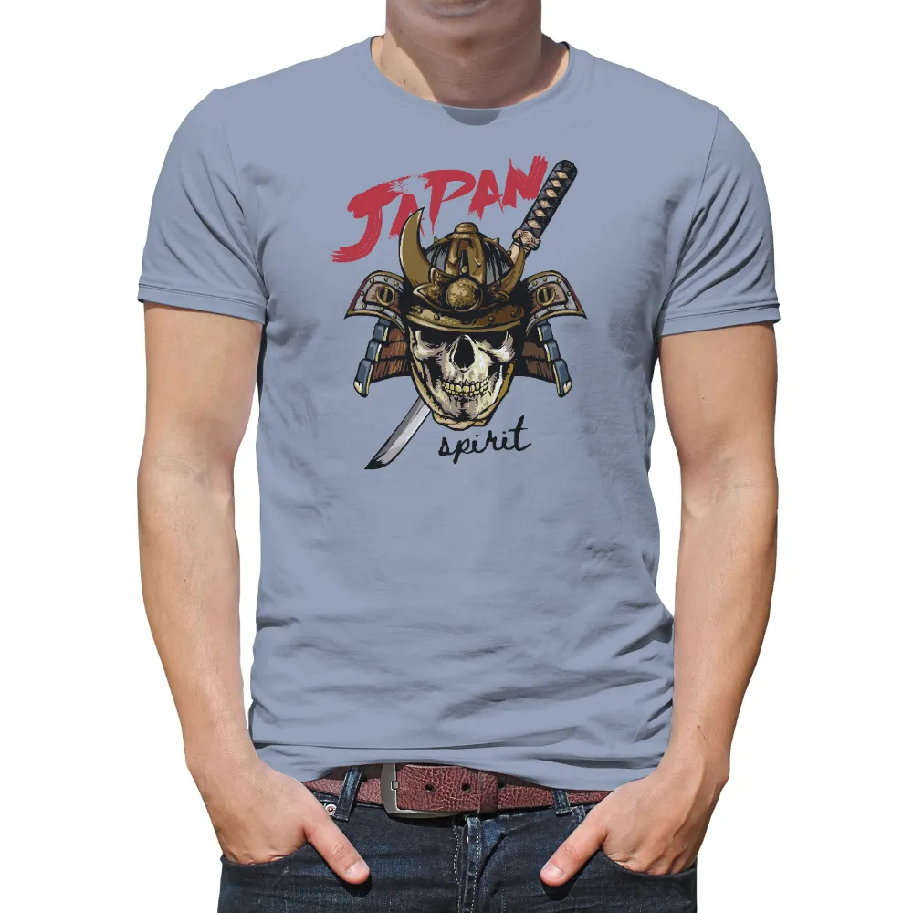 T-Shirts Design: Samurai Spirit with Golden Helmet and Crossed Swords|dallas cowboys helmet 2022 red stripe