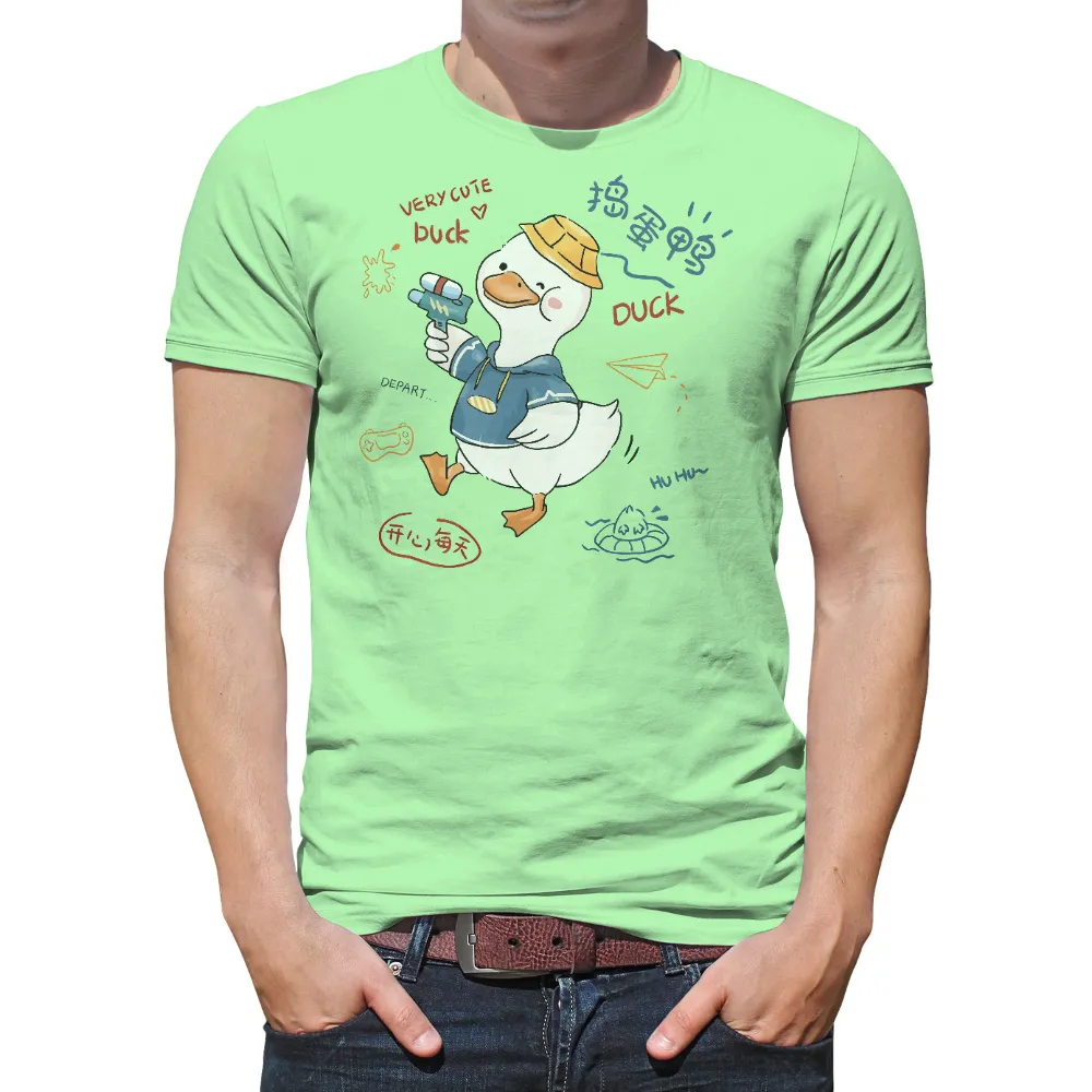 Tee Shirts Printed: Very Cute Duck - Whimsical and Playful Design|mardi gras shirts cute