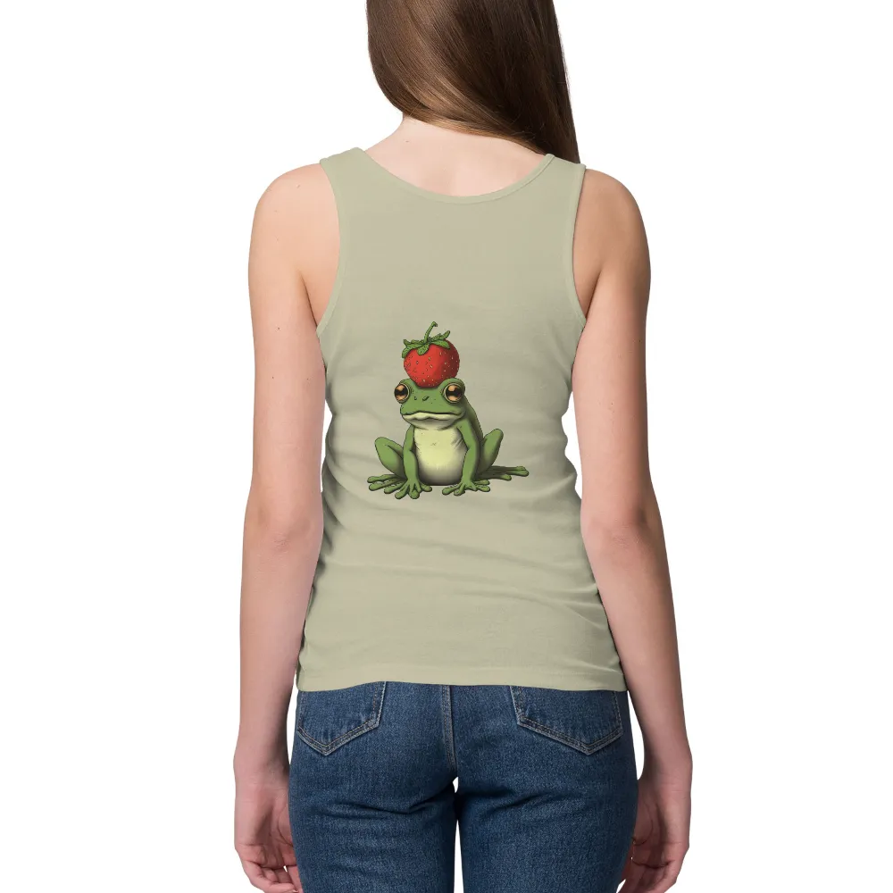 Frog with Strawberry T-Shirt Printing: Whimsy and Playfulness|strawberry butterfly shirt