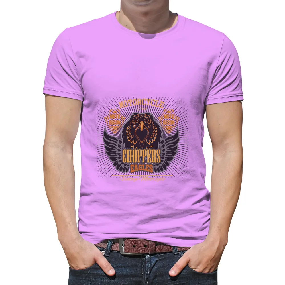 Choppers Eagles T-Shirt Printing: Vintage Motorcycle Club Emblem|freedom march t shirt