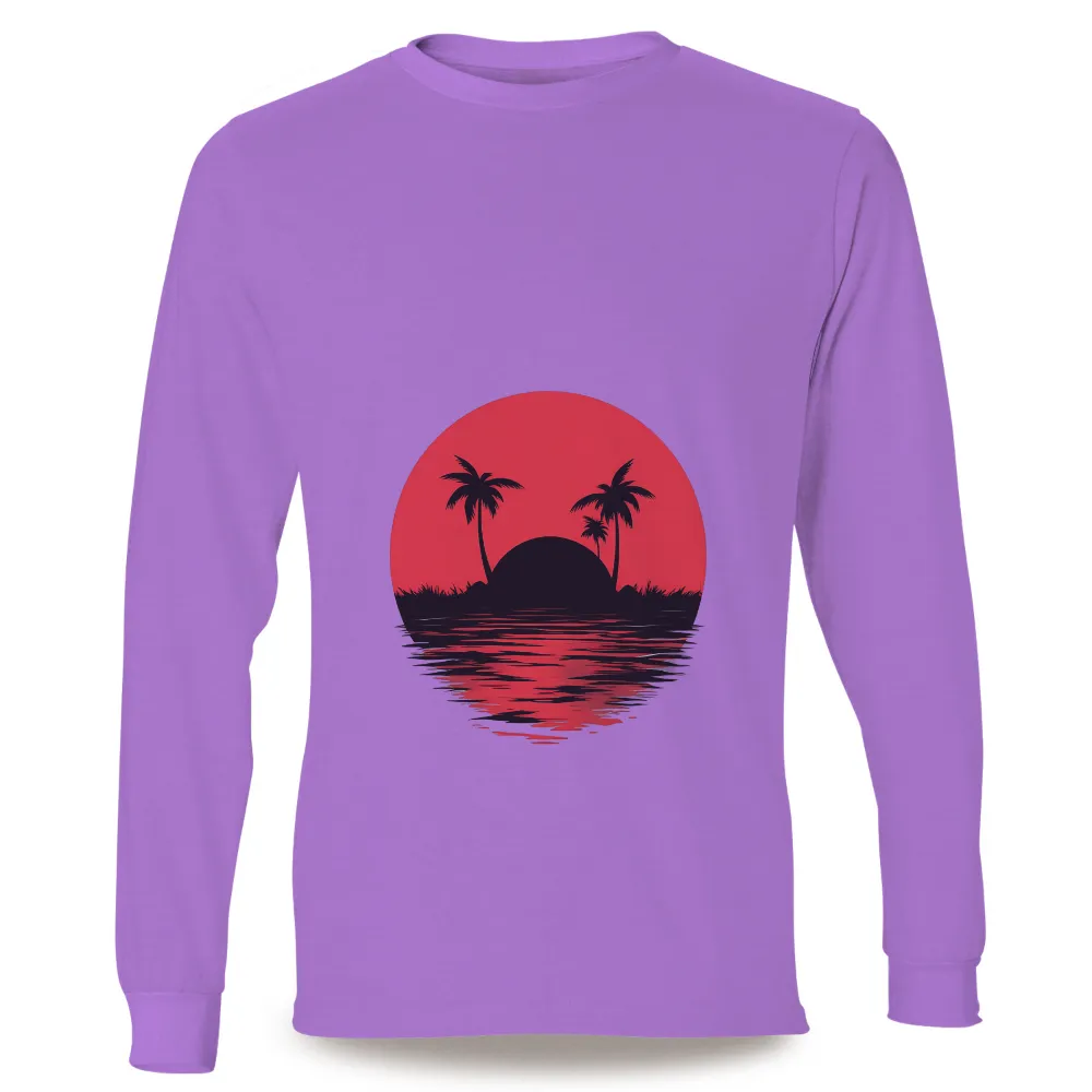 Tropical Sunset Paradise: A Tranquil Beach Retreat|best summer t shirts ladies