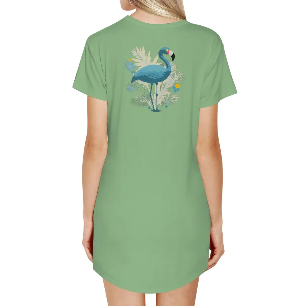 Customized Tee Shirts: Blue Flamingo - Nature's Elegance|mothers day tshirt design