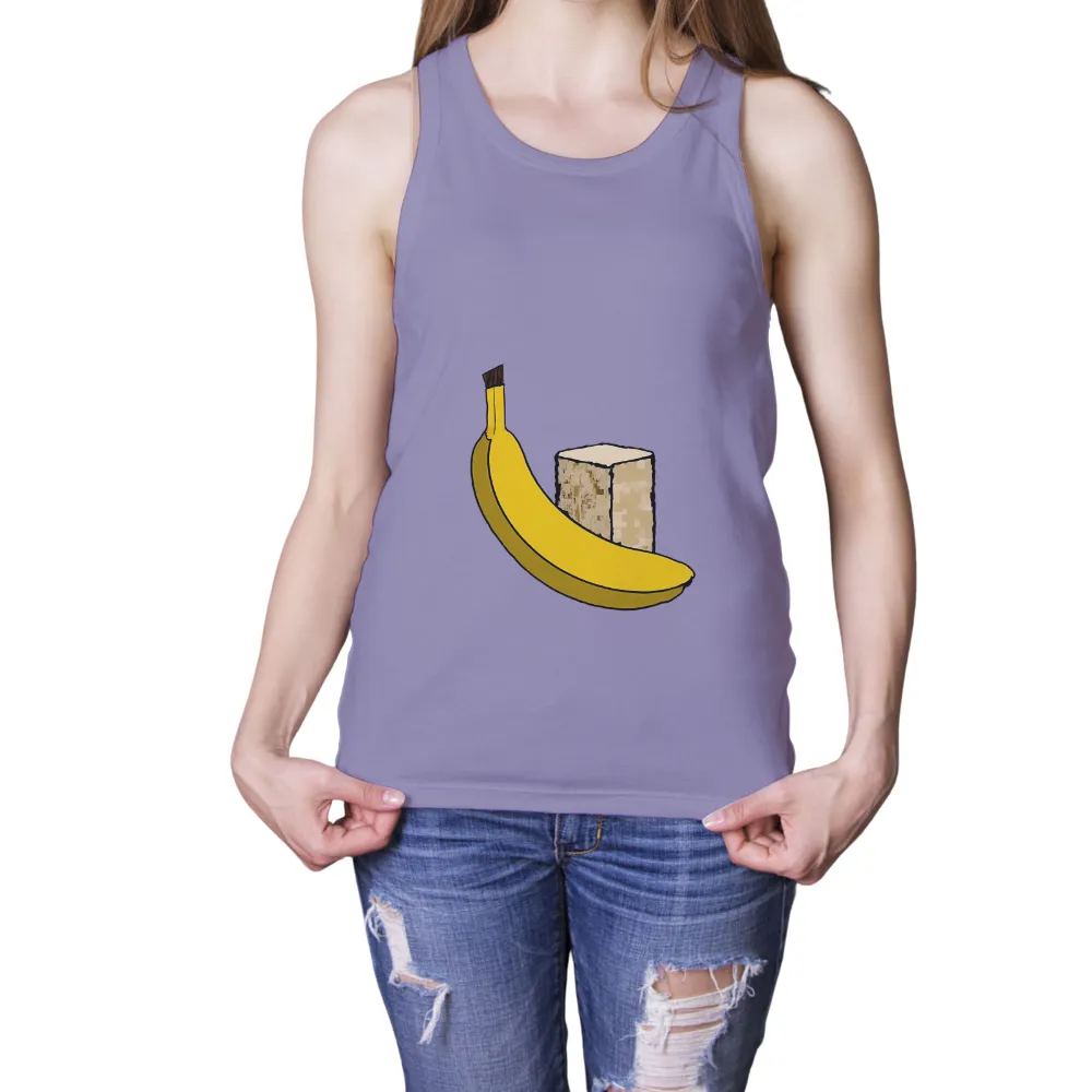 T-Shirts Pattern: Banana & Pixelated Cube - Modern Life Harmony|alestorm duck banana