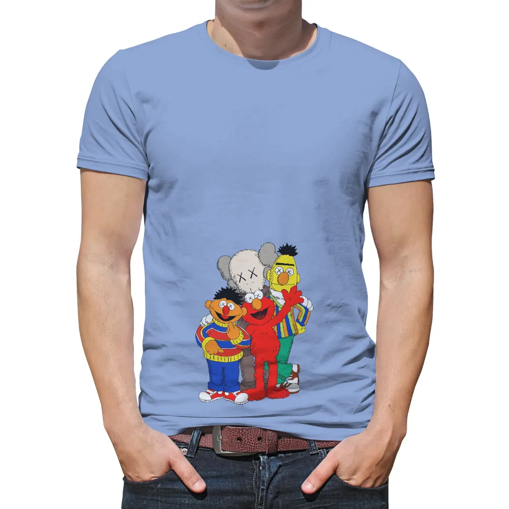 T-Shirts Design: A Playful Blend of Nostalgia and Contemporary Art|bert and ernie pixel t shirt