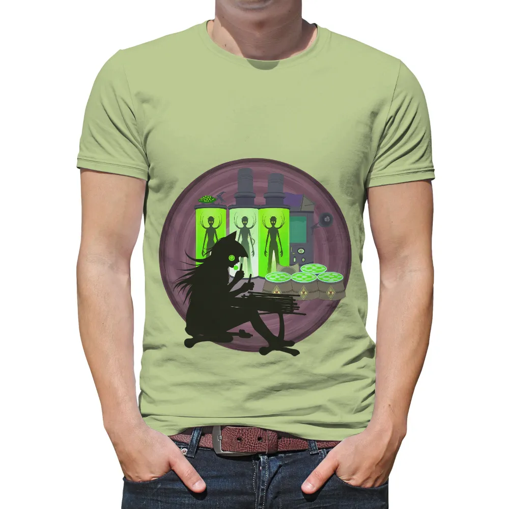 T-Shirts Pattern: Futuristic Laboratory in Cyberpunk Style|sonic and shadow joe rogan shirt