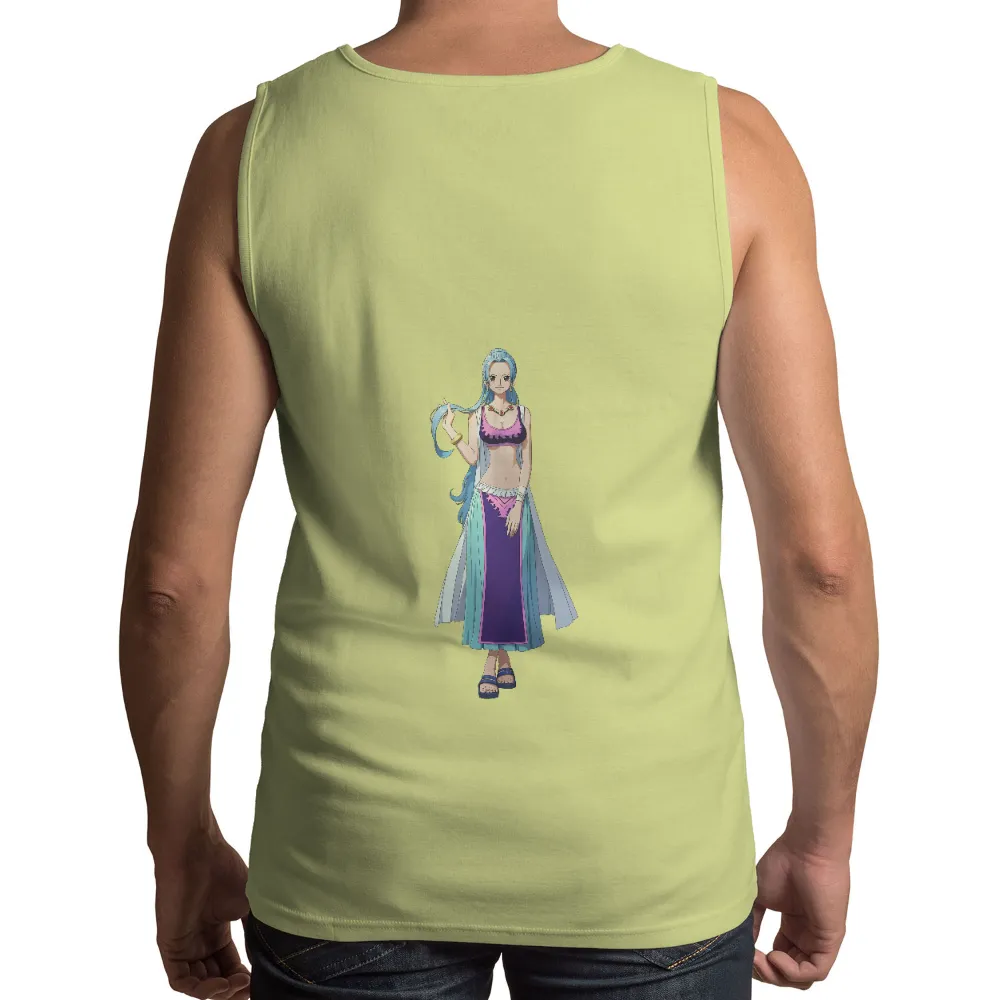 T-Shirts Pattern: Anime Character with Long Blue Hair, Pink Top, and Purple Skirt|cartoon character long sleeve shirts