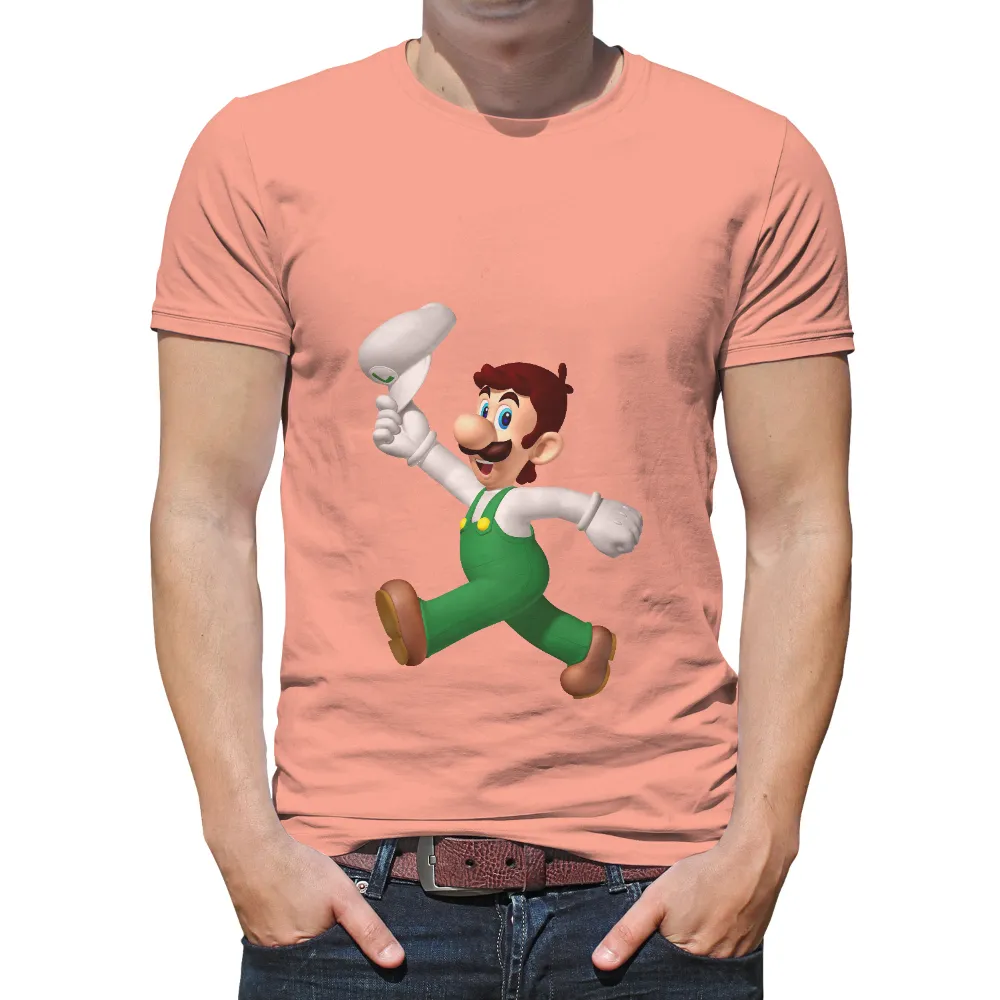 Tee Shirt Printing: Luigi's Epic Adventure - Gaming T-Shirt|video game valentine shirt